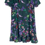 Kate Spade  Fleur Nouveau Mini Dress Smocked Ruffle Green Size 4 Photo 4
