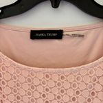 Ivanka Trump Pastel Pink 3/4 Sleeve Lace Overlay Eyelet Stretch Lined Blouse L Photo 4