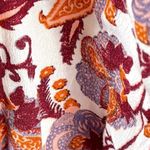 Anthropologie  Bohemian Thermal Waffle Knit Floral Puff Sleeve Top XS Oversized Photo 5