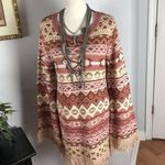Wonderly Womens Rose Smoke Fair Isle Long Sleeve Pullover Sweater Dress Size XL Photo 1