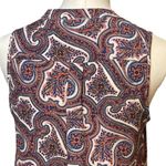 Philosophy Paisley V Neck print pink blue sleeveless casual dress Sz small Photo 4