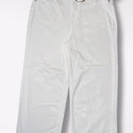 Vigoss  White Wide Leg Cropped Jeans Women’s Size 9 29 High Rise Stretch Belted Photo 0