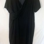Universal Standard  Surplice Faux Wrap Black Short Sleeve Dress size L Photo 0