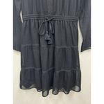 Tory Burch Silk Dress Size 2 Black Long Sleeve Knee Length Wedding Guest Photo 5
