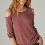 Lucky Brand Cloud Soft Cold Shoulder Cashmere Blend Sweater Photo 0
