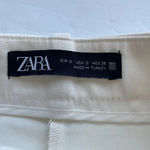 ZARA  High Rise shorts Cream Gold Buttons Front Seam Pleated Size S Photo 2