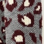 Evereve Oversized Leopard Print Cardigan in Gray and Burgundy - Size XL Photo 6