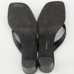 Cink Me Faux Vegan Leather Heeled Sandals Black Thong Size 39 US 6 Photo 8
