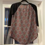 Hippie Rose  Black and Red Patterned Blouse 3/4 sleeves top shirt Medium Photo 2