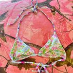Hurley floral multicolor reversible triangle bikini beach top Photo 3