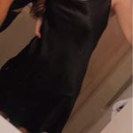 Double Zero  Cowel Neck Black Satin Dress Photo 1