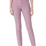 J.Crew  Women's Cameron Plaid Ankle Pants Pink Black Size 2 Preppy Career Casual Photo 0