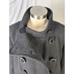 Miss Sixty Wool Blend Military Coat Gray XL Funnel Neck Bell Sleeves Mod Photo 9