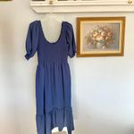 Hill House Home Louisa Nap Dress – Navy, Size M, Wrinkle-Resistant Smocked Midi Photo 2