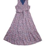 J.Crew NWT Liberty Kayoko in Deep Blue Floral Sleeveless Faux Wrap Dress 8 Photo 0