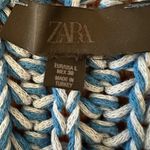 ZARA Woman’s Loose Knit Blue Sweater Vest with Big Blue buttons, Sz L Photo 11