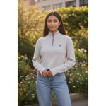 Tommy Hilfiger Sport Crop Quarter-Zip Waffle Knit Pullover Medium Photo 9