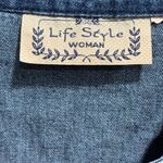 Women's Denim Open Front Jacket, Pearl and Rhinestone Embellishments Blue Size undefined Photo 3