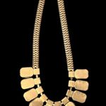 Vintage Estate Gold Tone Gray Faceted Stones Necklace Choker Photo 8