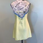 Parade Women’s Small Yellow with Blue Lace Trim Satin Lingerie Chemise Nighty Photo 4