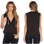 L'Academie  Black Wrap Blouse Photo 1