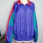 💙Y2K Blue and Red Colorblock Windbreaker Jacket Size M Photo 0