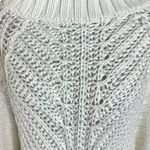Free People Chunky Knit Sweetheart Mock Neck Sweater in Ivory White Large NWT Photo 9