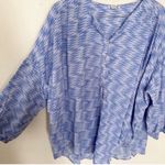 Free People  Intimately Size Small Blooms For You Loungewear Shirt Blue Abstract Photo 2
