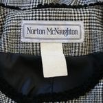 Norton Mcnaughton Vintage ‘90s Black & White Plaid Houndstooth Blazer Photo 6