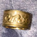 Vintage Scroll Stamped Brass gold tone adjustable Ring Photo 0