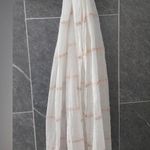 Gap COPY - NWOT  Women's White Rose Gold Stripe Oblong Scarf One Size 76" Photo 2