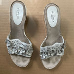 Sonoma  Cheeky White Leather Floral Heels Sz 7 Sandals Boho Photo 1