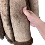 Eddie Bauer Vintage Tan Leather Brown Faux Fur Lined Coat Jacket Women’s Size 12 Photo 8