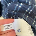 Madewell  Embroidered Puff-Sleeve Babydoll Dress in Indigo Plaid Photo 6