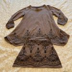 Source Unknown Women’s 3/4 Sleeve Sweater Dress with Neck Cowl Size Large Brown Photo 6