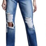 L'Agence L’Agence Rockie High Rise Straight Leg‎ Womens Distressed Jean Size 33  Casual Photo 0