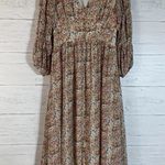Lush Clothing Lush floral midi dress size L juniors front slit 3/4 sleeve V neck Photo 7
