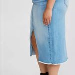 Torrid NWT Midi Denim Front Slit Skirt, Light Blue Denim Pencil Skirt Photo 2
