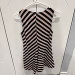 Monteau  Black and Tan Stripped Peplum Tank Top Photo 1