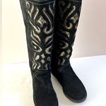 Carlos Santana  Tall Black Suede Artista Boots, size 8 Photo 0