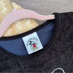 RARE vintage 1995 Mickey & Co little black velvet dress w/ rhinestone Disney Size L Photo 3