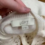 Loft Lace Yoke Sweater Womens Size Medium Ivory Cream Knit Pullover Long Sleeve Photo 4