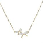 Zircon Bow Necklace Gold Photo 0