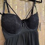 Rene Rofe Black Sheer Push Up Babydoll Lingerie Nighty Medium NWT Size undefined Photo 2