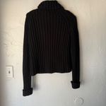 J.Crew Vintage Black Ribbed Turtleneck Cotton Sweater XS Cropped Fisherman Cabin Photo 3