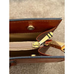 Pratesi Firenze Italian cognac Leather square Satchel Brown cross body bag Photo 9