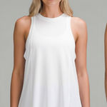 Lululemon Long Cotton Crewneck Tank Top in White Size M Photo 0