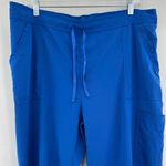 Urbane XL Womens Blue Straight Leg Cargo Uniform Scrubs Bottoms Photo 2