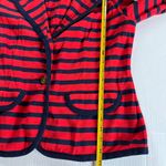 CAbi  Sz M Striped Blazer Yacht Club Red Blue Gold Buttons Sweater V Neck Jacket Photo 8