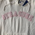 J. America Women’s White Embroidered SYRACUSE College Drawstring Hoodie Size L NEW Photo 6